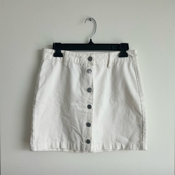 Marine Layer White A Line Button Mini Skirt - Picture 2 of 6